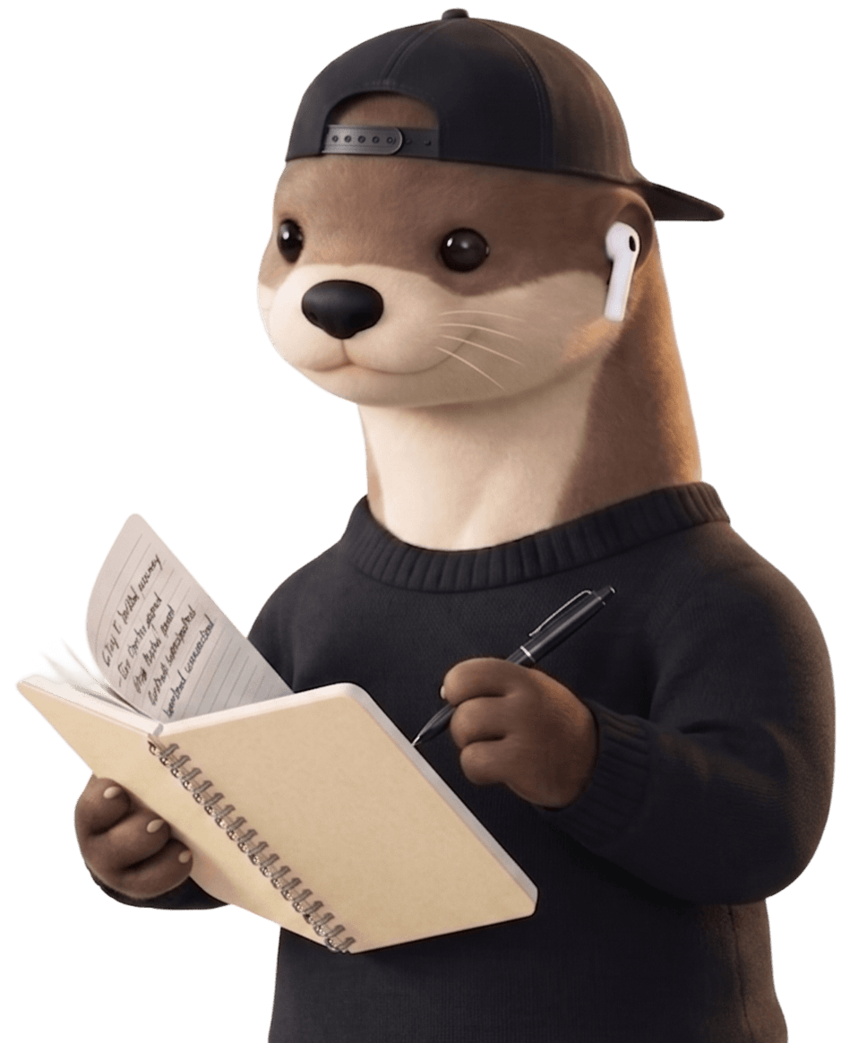 Hubi the otter taking notes so your brand never drifts