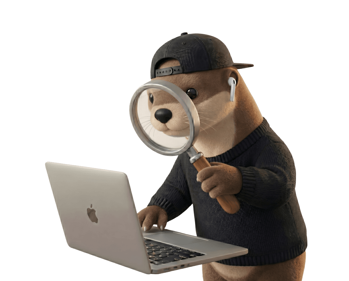 Hubi the otter analyzing store data