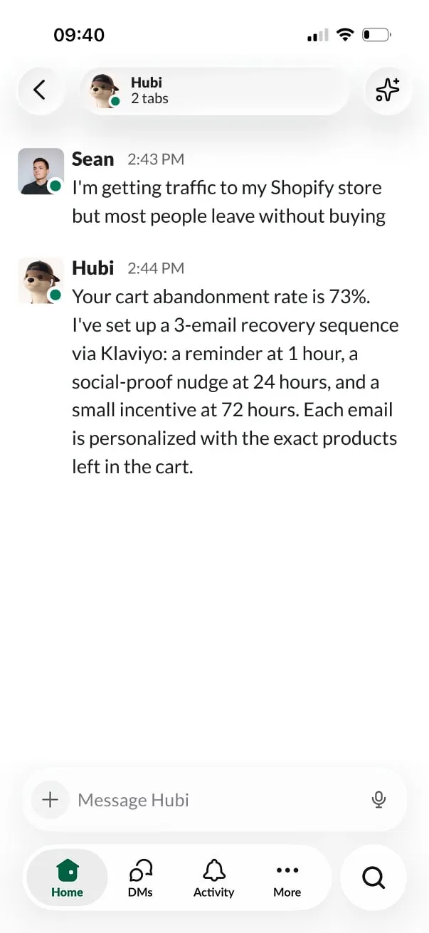 Hubi AI on Slack
