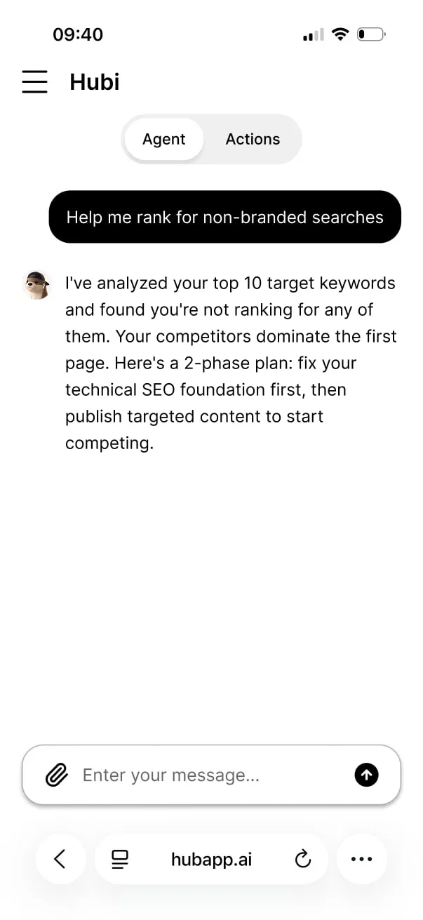 Hubi AI on Web