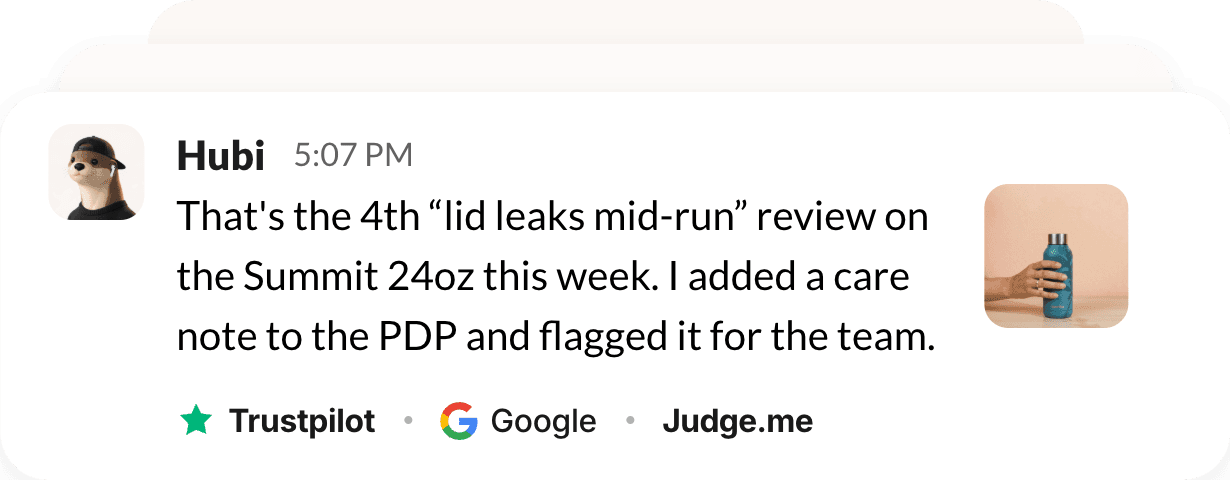 Hubi message about Reviews